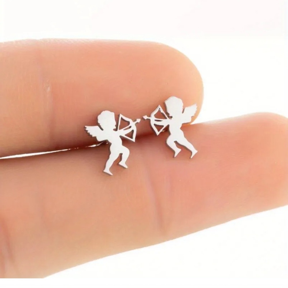 Valentines Cupid arrow Angel Earrings. Pick the version at checkout